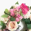 Flores decorativas grinaldas de 38 cm de grinalda de rosa artificial Bela festa de casamento redonda forma de loop floral decoração de casa suspensa decora pendurada