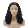 African American Micro Braided Lace Wig Lace Front Synthetic Braided Wigs Kinky Curly Braiding Hair Heat Resistant