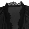 Femmes039s vêtements de nuit Summer Sexy Femmes Satin Lingerie Robe robe Nightwear Underwear GSTRING Black White Plus Size S2xl4806779
