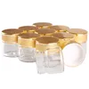 24 pieces 10ml 30*30mm Glass Bottles with Golden Frosted Caps Transparent Glass Perfume Bottle Spice Bottles Spice Jars