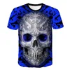 12 olika stilar Skull Head Print Men's Short Sleeve T-shirt Plus Size M-5XL Män 3D Designer Kläder