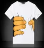 2019 Lato Brand New Męskie 3D Big Hand Krótki Rękaw Bawełniany T Shirt Oddychający O Neck Moda Topy Tee Funny Tshirt Tanie Z