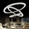 Modern K9 Crystal Chandelier Lighting Ring Lustre Pendant Lighting Fixtures for Dining Room Living Room Foyer Stairs