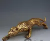 Antique pure copper leopard decoration large money leopard cheetah Feng Shui bronze home decoration gift antique collectibles