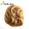 Real Human Hair Scrunchie Bun Up Do Hair Pieces Wavy Curly or Messy Ponytail Extension Natural Color 4 8 27 30 60 613 Silver Grey Pink Bella