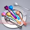 News Stainless Steel Heart-Shaped Coffee Stirring Spoon For Dessert Cake Sugar Ice Cream Tea Spoons Kitchen Cafe Wedding Spoon