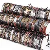 Vente en gros de lots en vrac Mix Styles Bracelets de manchette en cuir en métal Bijoux pour hommes et femmes Cadeaux de fête (Couleur: Multicolore)