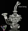 Glassart Big Glass Water Bong Recyclerオイルリグ11.2 "巨大な跳ね返りの鳥かごパイプバブラーファブエッグヘディースクォーツバンガーボウル