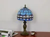 Stained Glass Tafellampen Tiffany Bureau Licht Minimalistische Woonkamer Bedrijfslampje Tiffany Lighting Blue Grid