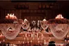 80 cm (31 ") błyszczący owalny kształt krystaliczny akryl z koralikami ślubnymi Centrum stojak na stół dekoracje stolika na imprezę ślubną dekorację 295h