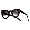 ALOZ MICC Women Sunglasses Big Frame Mirror Glasses Chunky Cat Eye Sunglasses Women Brand Designer Sunglasses A019