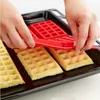 Família Waffle Mold Maker Retangular Grade Circular Waffle Bolo De Chocolate Pan Molde De Silicone Ferramentas De Cozimento De Cozinha