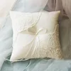 2019 Новые элегантные деликатные два размера свадебные кольца подушка из слоновая сатин свадебные церемония кольца подушки с бантом