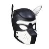 Brand New Fashion Imbottito in lattice di gomma Gioco di ruolo Maschera per cani Cucciolo Cosplay Full Face con orecchie Maschere per feste di Halloween a 4 colori