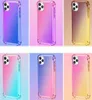 Capas de TPU macias à prova de choque gradiente para iPhone 15 14 13 Pro MAX 12 Mini 11 XR XS X 8 7 6 Iphone15 Quatro cantos Airbag Air Bag Anti-Choque Transparente Capas Telefone Voltar Pele