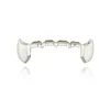 Todo o cobre brilhante dental grillz punk vampiro canino dentes conjunto de jóias hip hop feminino masculino banhado a ouro grills acessórios273a