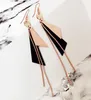 Titanium Steel Triangle Tassel Dangle Earrings Vintage Geometric Long Earrings for Women Party Show Gifts Wholesale Retail