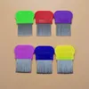 Dog Cat Head Hair Lice Nit Comb Pet Safe Flea Eggs Dirt Dust Remover Stainless Steel Grooming Brushes Tooth Brushs 7 Colors DBC BH3128
