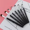 At Saç Göz Farı Makyaj Fırçalar Seti Kozmetik Araçlar kadar Ahşap Kol Make ile 7pcs Gözler Brush set