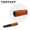 TOPPUFF Premium Ebony Wood Smoking Pipe Creative Filter Wooden Pipe Tobacco Cigarette Holder Standard Size Cigarettes Pocket Size