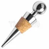 Fashin Wine Bottle Stopper Wood Stopper Rostfritt Stål Champagne Stoppar Vakuum Seal Bröllop Vin Props T3i5550