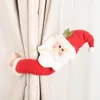 Sevimli Noel Perde Kravat Geri Santa Claus Kardan Adam Elk Toka Tutucu Örtü Dekor Noel Pencere Dekorasyon