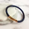 Luxe Mannen Blauwe Armband Met Zilveren Magneet Python Horloge Merk Lederen Band Armbanden Vrouwen C190413028183224