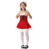 Ms. Santa Costume Christmas Outfit with White Fuzzy Trim For Girls and Women Lace-up Corset Bustier Top n Skirt Hat Set Clubwear M-XXL