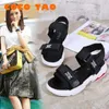 Rhinestonew Muffin Thick-soled Sandals Female Summer Korean Students Fashion Beach Romansoles Women Shoes Wedge Y200702