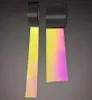 5 cm / 2.5cm / 2cm iridescence sinal reflexivo de tráfego moda fluorescente cor de pano de pano de pano de cor brilhante refletindo tecido de fibra de luz