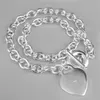 925 gestempelte herzförmige Halskette Marken Sterling Silber Gliederkette Halskette für Frauen Damen Modedesigner Anhänger Halsketten Schmuck Geschenk