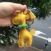Pu en cuir clés clés caricatures de conception animale autruche motif girafe keyring voiture clés de chaîne de chaîne de porte-anne