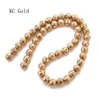 Plated Lava Volcanics Loose Beads Gold/Silver/Rose Gold/KC Gold Plated Round Stone Loose Beads Energy Stone DIY Jewelry