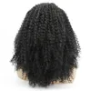 Hela Afro Kinky Curly Spets Front Wig Black Hair Heat Resistant Fibrers Syntetiska spets Front Wig Glueless Half Hand bunden för AL9211344