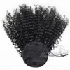 Clip indiana n. 1B in fascia elastica con coulisse coda di cavallo ricci 3C capelli umani afro crespi per donne nere