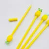 2x Cute Ananas Silikonowy Gel Gel Pen Rollerball Pistolet Pisanie papeterii