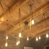 Retro Hamp Rope Pendant Lamp Industriell Twine Hanging Light Hotel Office Store Restaurang Bar Booth Spider Suspension Belysning