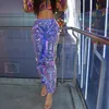 Street Girl Fashion Laser Holograficzne Długie Spodnie Wysokiej Talii Luźne Spodnie Hip Pop Casual Elastyczne Spodnie Talii Fajne Streetwear