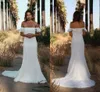 2024 New Fashion Beach Simple Mermaid Wedding Dresses Off Shoulder Floor Length dragkedja Back Bröllop Brudklänningar Anpassade gjorda 101