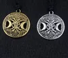 Triple Moon Goddess Wicca Pentagram Magic Amulet Necklace Vintage Silver Women Tree of life Moon Gothic Pendant Necklaces For men 7258258