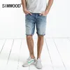 الصيف الجديد Selvage Denim Shorts الموضة ممزق في الركبة الجينز الجينز الأحمر جودة عالية