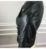 Kvinnors PU-läderjackor Zip Rivet Punk Motorcykel Biker randig paljett med lapel-hals Slim Woman's Coats skarvade korta ytterkläder WP023