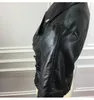 Kvinnors PU-läderjackor Zip Rivet Punk Motorcykel Biker randig paljett med lapel-hals Slim Woman's Coats skarvade korta ytterkläder WP023