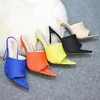 Hot Sale-2019 Kvinnors Heels Skor High Heel Tofflor Kvinnor Pumpar Stor Stor Stor Stor Toe Ladies Kvinna Slides Fashion Lady Woman Shoes