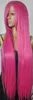 Perruque livraison gratuite nouvelle Extra longue droite Raiponce emmêlée rose vif frange Cosplay cheveux perruques femmes