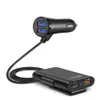 Zapalniczki samochodowe 4 porty QC3.0 + 2.4A + 3.1A USB Car Charger Universal USB Szybki adapter z 5,6FT Przedłużacz Kabel do samochodu