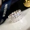 Weding Rings Winston 5A Diamond S925 Sterling Zilver voor Dames Kerst Nieuwjaarscadeau aanwezig