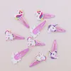 Nishine Glitter Unicorn Hairclips Cartoon Animal Hair Clips Cute Plastic Hairpins Kids Headwear Baby Girls Hair Accessories