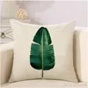 45*45 cm Tropical Plants Cactus Monstera Summer Decorative Throw Pillows Cotton Linen Cushion Cover Palm Leaf Green Home Decor Pillowcase