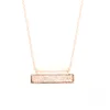 High Polished Alloy Rectangle Resin Stone Inlay Choker Pendant Necklace Mini Long Bar Druzy Pendant Necklace Women Fashion